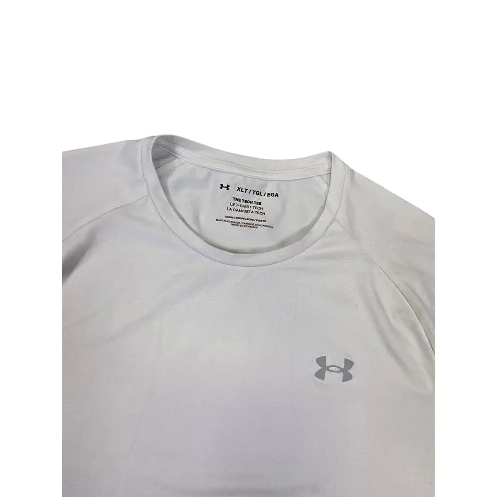 Under Armour Men's White Tech Tee Short Sleeve T-Shirt Loose Fit Size XLT